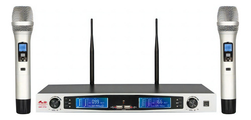 Micrófonos Gbr Uhf-1710 2 Mano Display Digital Profesional Multi Frecuencias