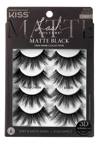 Kiss Kit Pestaña Postiza Mate Lash Couture 3d Veganas