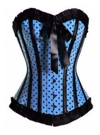 Corset Modelo Polka Color Azul Talla S