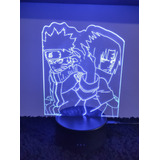 Naruto/sasuke Lampara Acrilico Led Rgb 3d