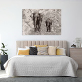 Cuadro Elefantes Animales Moderno Bastidor Canvas 90x60 Ef1