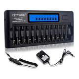 Cityork Cargador De Batera Recargable Inteligente Lcd De 12 