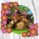  Fondo Banner Candy Bar Circular Masha Y El Oso 70x70cm