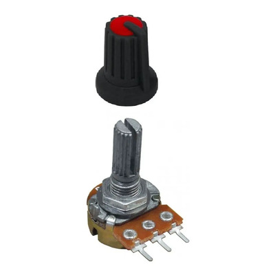 10x Potenciômetro 10k Linear Com Eixo L20 Estriado + Knob | Frete grátis