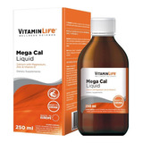 Calcio / Mega Cal Liquid / 250ml / Vitamin Life Sabor Aroma Menta / Sabor Naranja