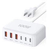 Estación De Carga Usb C Gan De 6 Puertos De 100 W, Bloque De