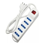 Alargador Electrico 2mts 5 Boca Blanca Con Switch 220v Color Blanco