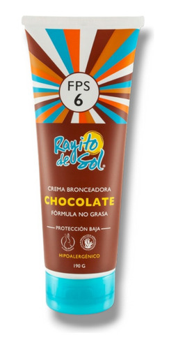 Rayito De Sol Crema Bronceadora Chocolate Fps 6, 190 Gr