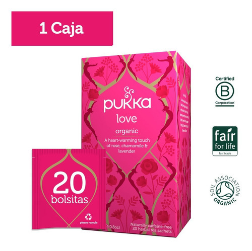 1 Caja Pukka Té Love 20 Bolsitas