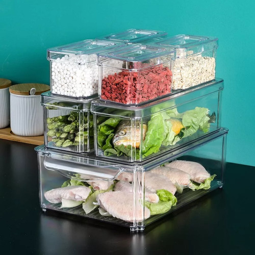 Organizador Refrigerador Set 7 Contenedores Con Tapa - Cukin Transparente