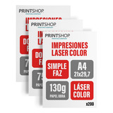 Impresiones Bajadas Laser Color Printshop A4 130g X 200