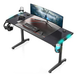 Eureka Ergonomic 55 Inch Rgb Led Gaming Desk With Lights Up.