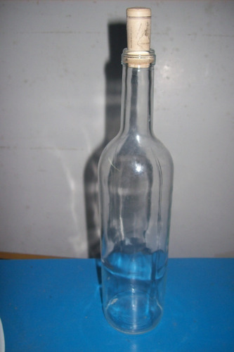 Botella Vidrio Transparente  750 Cc Pico Corcho Miel  Licor 