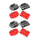 Kit Base Soporte 2 Curvos 2 Planos Para Casco Gopro 7 8 9 10