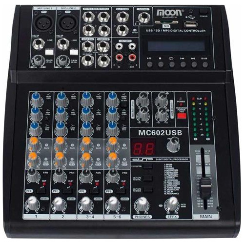 Moon Mc602usb Consola Mixer 6 Canales 2m + 4st