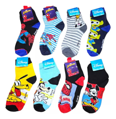 Calcetines Tin De Licencia Disney Marvel Bebe Niños Adultos