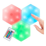 Lampara Led Rgb Touch Hexagono Multicolor Control Remoto