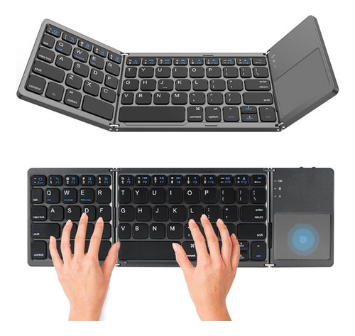 Teclado Touch Pad Inalámbrico Bluetooth Plegable Recargable