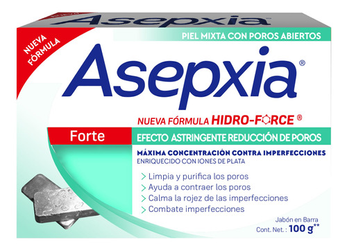 Asepxia Jabón Forte Nueva Fórmula Piel Mixta 100g