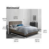 Muebles Recámara Nick Matrimonial Lino Gris Cama Pieza