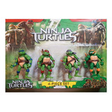 Tortugas Ninja Mutantes 10cm Set X 4 + 7 Armas! Articuladas.