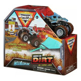 Monster Jam Dirt Starter Pack Rampa Vehiculo Arena Megalodon