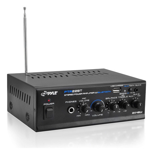 Amplificador De Sonido Pyle Pta22bt, 2 Canales, Bt, Usb