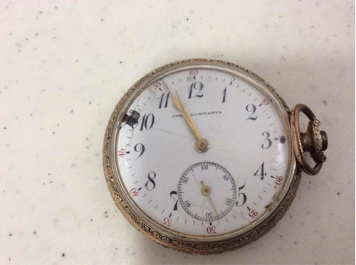 Reloj Antiguo De Bolsillo Schwartz Con Baño De Oro