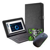 Capa Teclado + Mouse P/ Tablet De 7 A 8.7 Pol C/ Mouse Pad