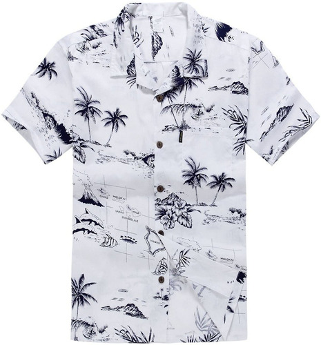 Palm Wave Joven Adulto Niño Hawaiano Aloha Luau Camisa En Bl