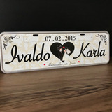 Placa De Carro Noiva  **em Aço Personalizada Casamento