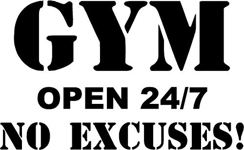Gym Open 24 7 Calcomanía De Vinilo Puerta De Pared Sin...
