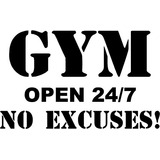 Gym Open 24 7 Calcomanía De Vinilo Puerta De Pared Sin...