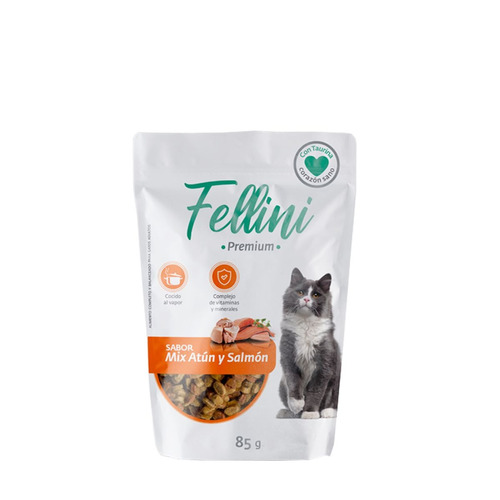 Alimento Para Gato Fellini Mix Atun Y Salmon 85 Gr Pethome 