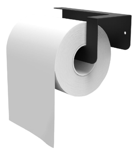 Porta Rollo Papel Higienico De Pared Hierro Negro Mate