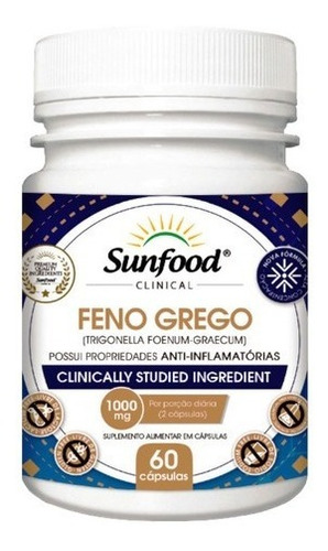 Feno Grego 1000mg 60 Cápsulas - Sunfood