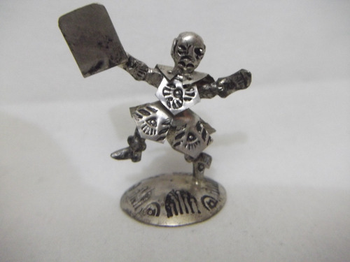 B. Antigo- Samurai Porta Recado Miniatura Italiana Em Prata