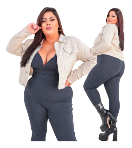 Jaqueta  Jeans Plus Size Feminina Extra Grande Xg/xgg/xxg