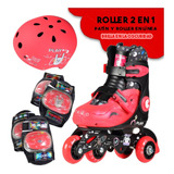 Patin Y Roller Extensible Brilla Oscuridad C Casco Bipokids