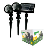 Espeto Luz Solar Para Jardim Duplo C/placa Prime03 Taschibra