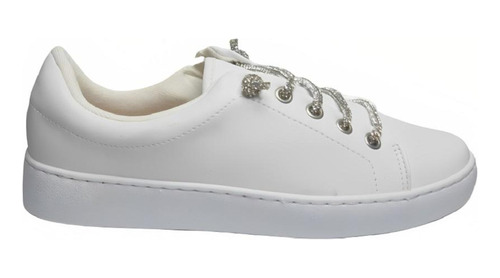 Tênis Casual Feminino Vizzano Com Strass Branco 1214.1054