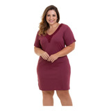 Camisola Curta Com Renda Vinho Liganete Sepie Plus Size