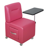Cadeira Cirandinha Manicure Com Gavetão Viena Estofado Pink 