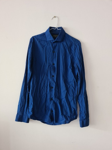 Camisa Algodón Entallada Algodón Azul Tascani Talle S