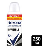 Desodorante Antitranspirante Fem Rexona Invisible 72h 250ml