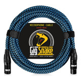 Cable De Micrófono Gig Snake De 25 Pies, Azul Xlr Macho A He