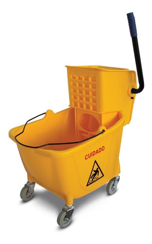 Plásticos El Prado S-5 Cubeta De Carrito Con Exprimidor Y Separador Agua Sucia 32l Color Amarillo