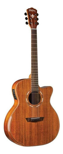 Guitarra Electroacústica Washburn Comfort G55ce Koa Para Diestros Natural Ovangkol Brillante