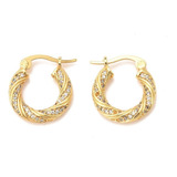 Aros Argollas Aretes Baño De Oro 18k Zircón Niñas Bebe Damas