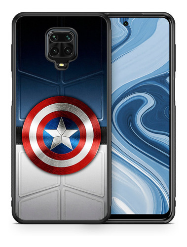 Funda Xiaomi Redmi Capitán América Escudo Tpu Uso Rudo